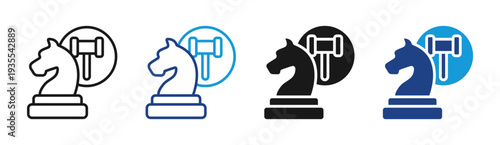 Strategy Knight icon set multiple style collection