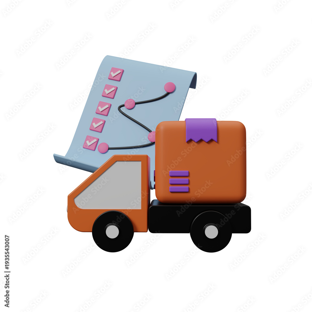 Naklejka premium E-Commerce icon isolated on transparent background, online shopping digital technology and delivery elements. E-business symbol. Suitable for promotion of digital stores, web and ad. 3d rendering