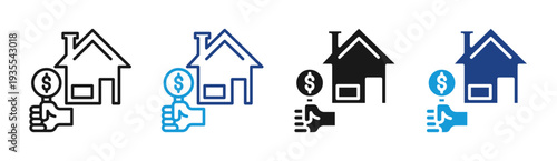Property Bid icon set multiple style collection