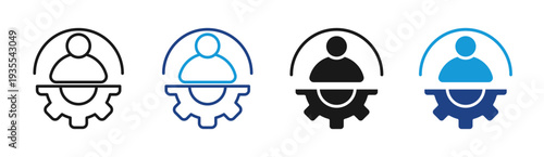 User Settings icon set multiple style collection