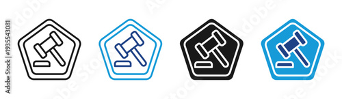 Legal Badge icon set multiple style collection