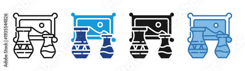 Antique Auction icon set multiple style collection