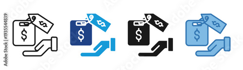 Price Offer icon set multiple style collection