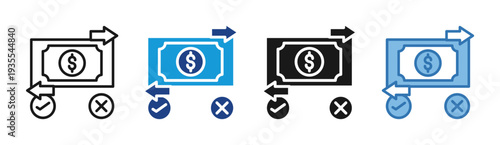 Money Exchange icon set multiple style collection