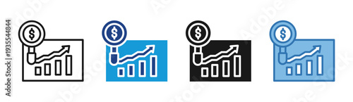 Auction Analytics icon set multiple style collection