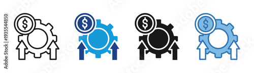 Auction Process icon set multiple style collection