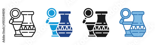 Antique Value icon set multiple style collection