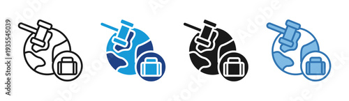 Global Auction icon set multiple style collection