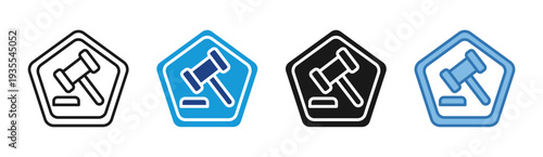 Legal Badge icon set multiple style collection
