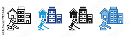 Property Court icon set multiple style collection