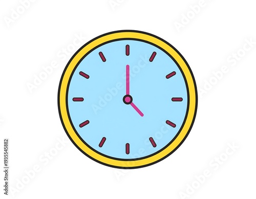 A colorful clock graphic