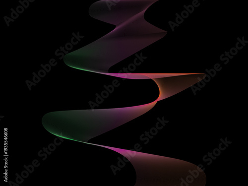 A vibrant gradient line with abstract design against a dark background