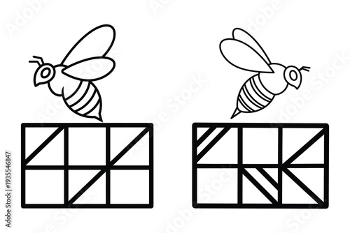 Bees on geometric patterns