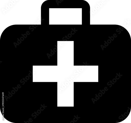 White Medical Cross Symbol Icon.