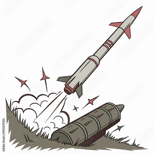 Cinematic hyper-real missile launch with explosion