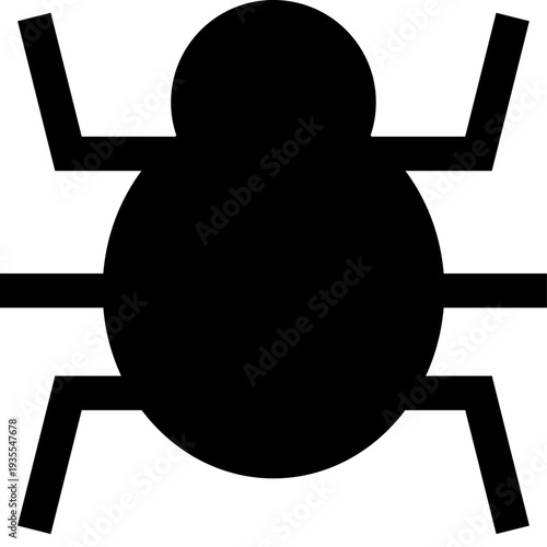 Black Spider Silhouette on White.