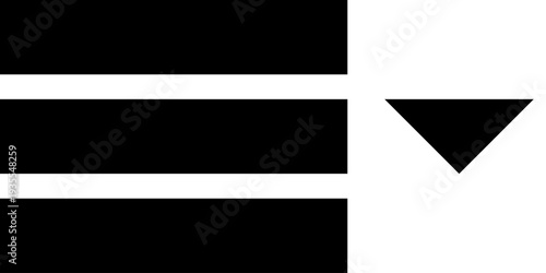 Abstract black and white gradient lines with a downward arrow symbol.