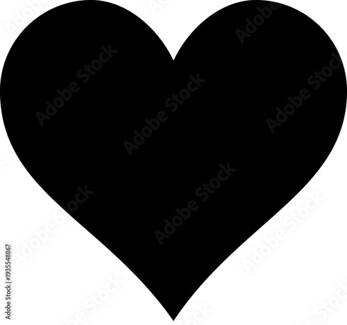 Black Heart Shape Silhouette Icon.