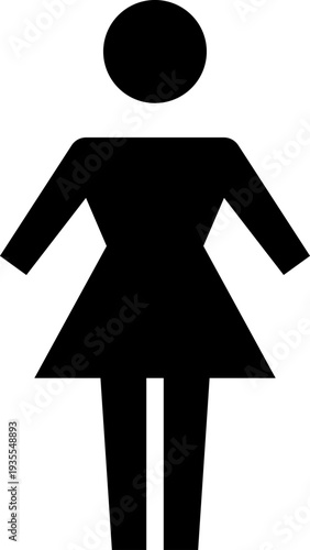 Simple Black Silhouette of a Woman Icon.