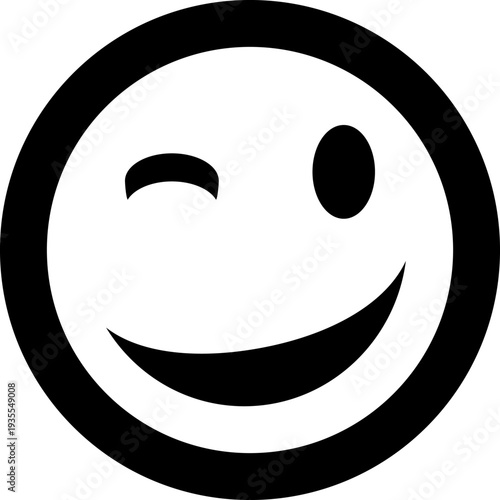 Winking Smiley Face Icon with a Playful Expression.