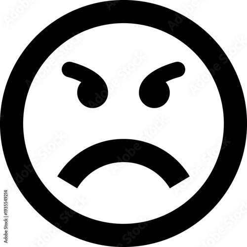 Angry Emoji Face Icon Symbol Emotion.