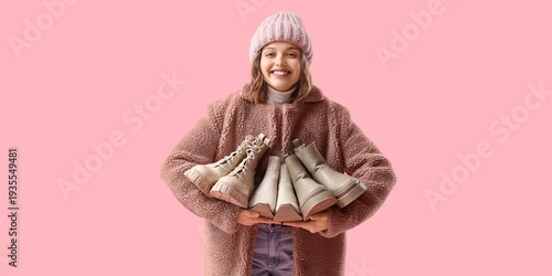 Stylish young woman with di...
