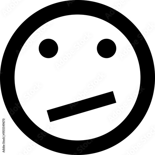Pixelated Smiley Face Icon with a Confused Expression.