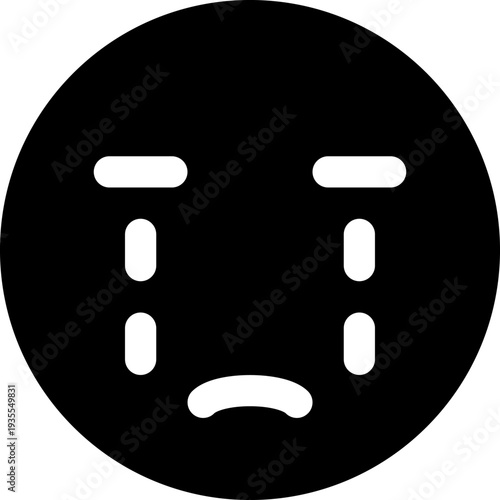 Sad face emoji crying with tears expressing sorrow and disappointment.