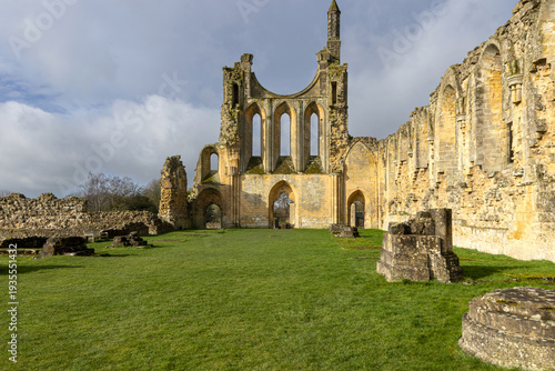 Abbazia, cistercense, monaci, yorkshire, parco, Inghilterra, Gran Bretagna, brughiera, 