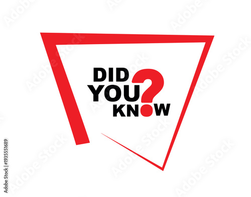 did you know sign on white background