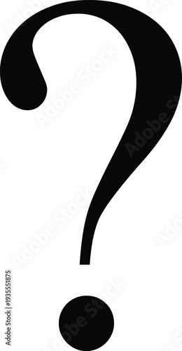 Large question mark symbol in white background for queries and information  sign of inquiry and curiosity