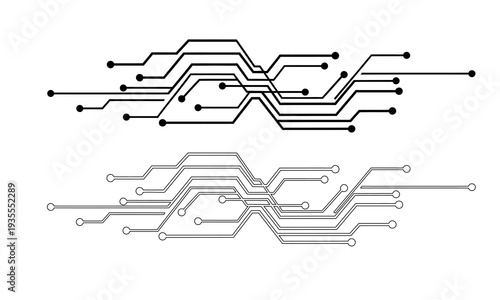 Circuit board design with interconnected lines and nodes