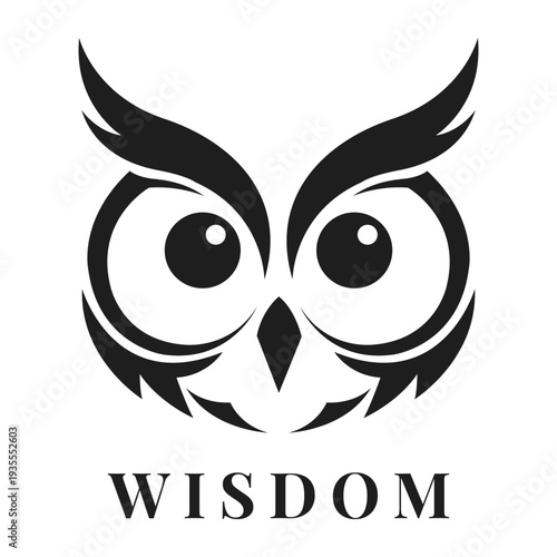 Owl Wisdom Logo Illustration Vector Graphic Design Depicting Intelligent Animal Symbol