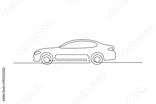 Car icon Minimalist car icon drawn with one single continuous line
