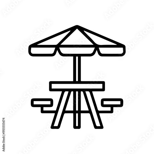 Picnic Table Umbrella Icon
