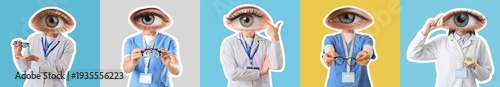 Collage of female ophthalmo...