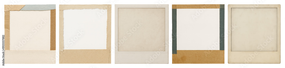 Fototapeta premium PNG Vintage polaroid frames collection on transparent background