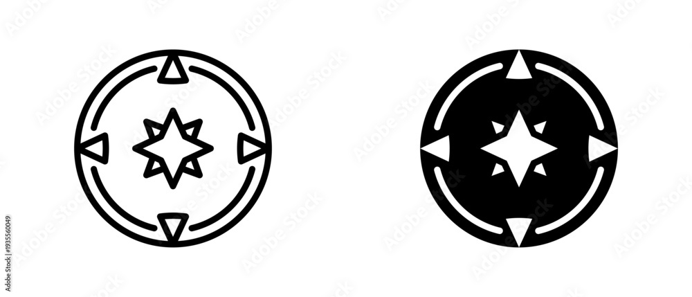 Obraz premium Compass icon set with style outline and solid. vector simple elements for design and presentation.