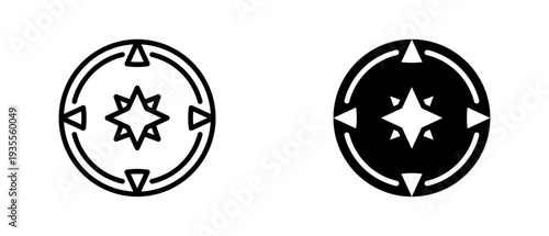 Compass icon set with style outline and solid. vector simple elements for design and presentation.