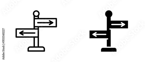 Signpost icon set with style outline and solid. vector simple elements for design and presentation.