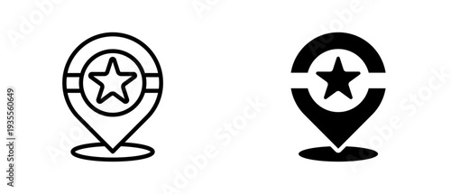 Pin icon set with style outline and solid. vector simple elements for design and presentation.