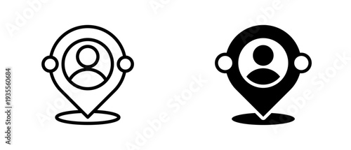 Location icon set with style outline and solid. vector simple elements for design and presentation.