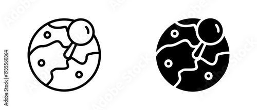 Globe icon set with style outline and solid. vector simple elements for design and presentation.