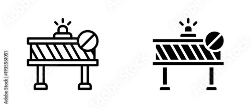 Road Block icon set with style outline and solid. vector simple elements for design and presentation.
