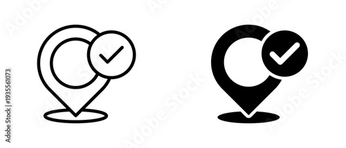 Location icon set with style outline and solid. vector simple elements for design and presentation.