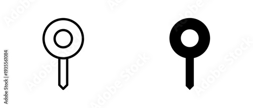 Push Pin icon set with style outline and solid. vector simple elements for design and presentation.