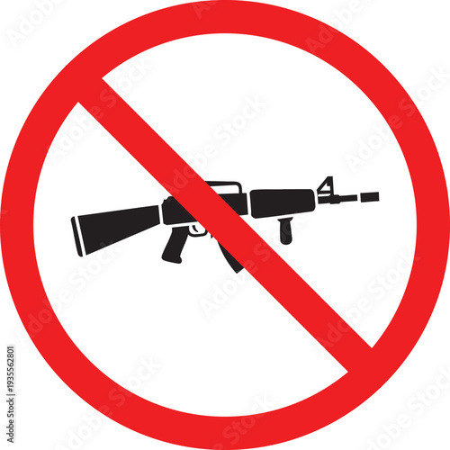 Prohibition sign indicating no firearms allowed in a public place