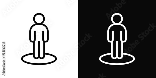 Person Icon In Black And White Filled Style.