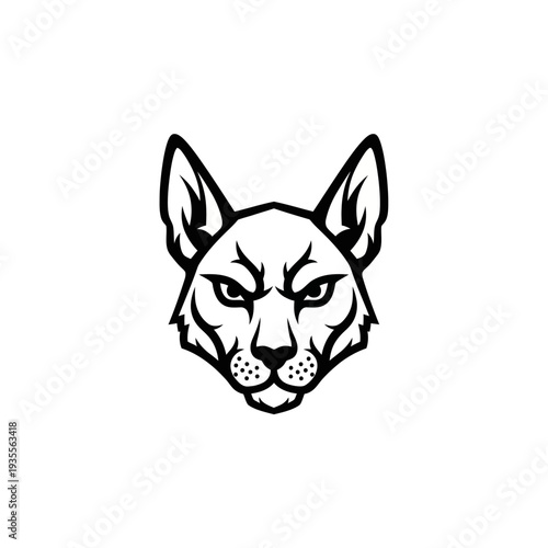 Fierce wild cat head logo mascot vector illustration