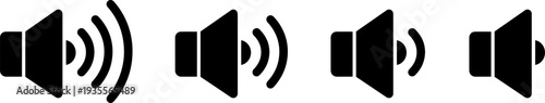 Volume control speaker icons in different sound levels
